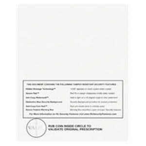 Laser Prescription Paper Medicaid Approved Full Sheet W/ Clr-Chng Ink 500/Pk, 5 PK/CA