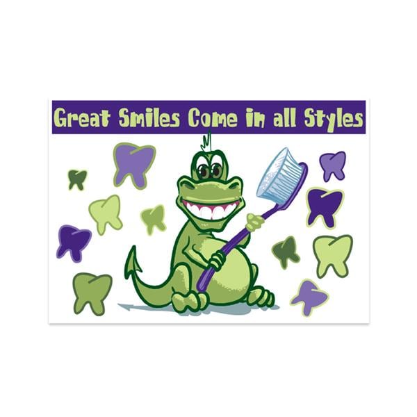 Laser 4-Up Recall Cards Dino Great Smiles 8.5 in x 11 in 200/Pk