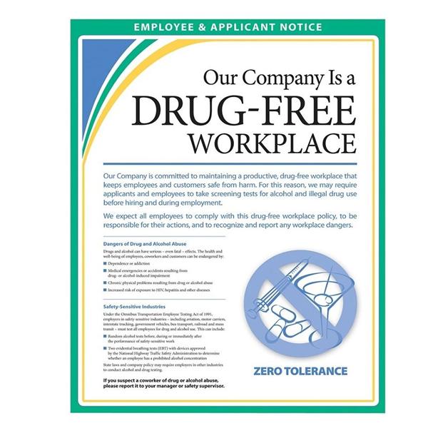 Poster Workplace Drug-Free Workplace English Ea