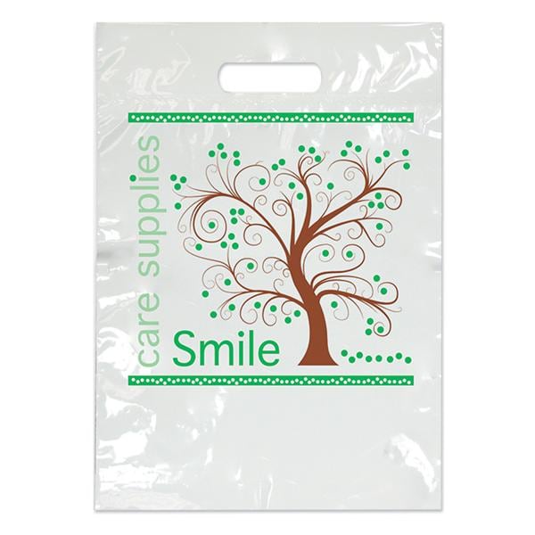 2-Color Bags Tree Smiles White 7.5 in x 9 in 100/Pk