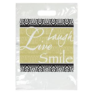 2-Color Bags Fancy Laugh White 7.5 in x 9 in 100/Pk