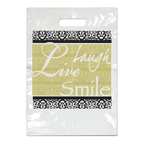2-Color Bags Fancy Laugh White 7.5 in x 9 in 100/Pk