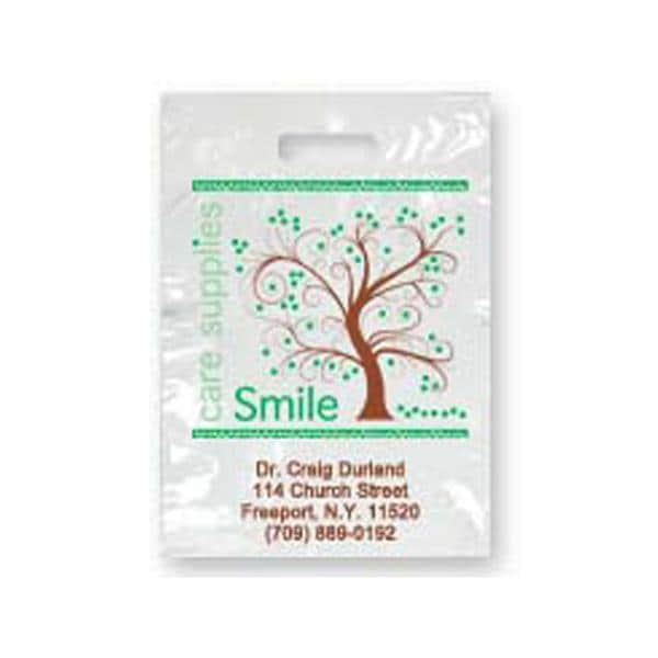 2-Color Bags Imprinted Tree Smiles Large 9 in x 13 in 500/Pk