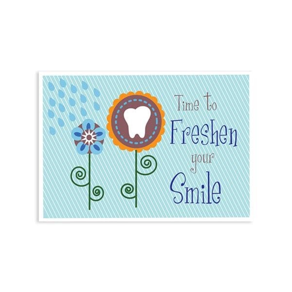 Imprinted Recall Cards Flowers Fresh Smile 4 in x 6 in 250/Pk