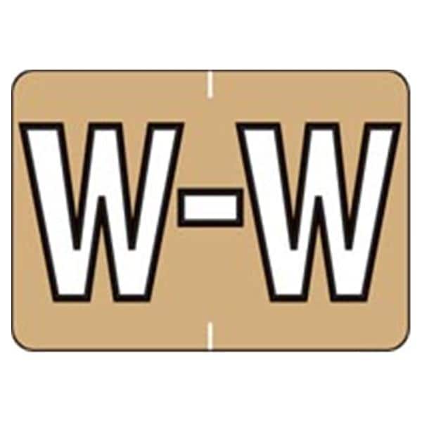 Sycom "W" End Tab Gold Labels 1"x1.5" 500/Rl