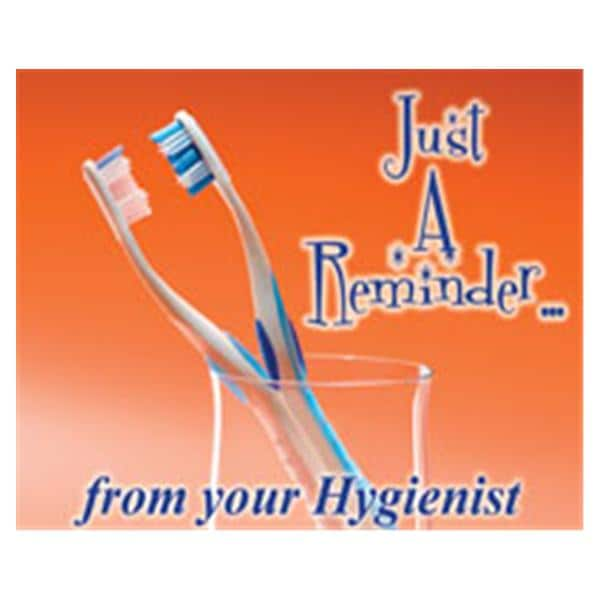 Imprinted Recall Cards Hygienist Reminder 2 Brushes 4 in x 6 in 250/Pk