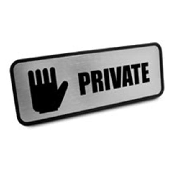 Sign Private 3 in x 9 in Brushed Metal Ea