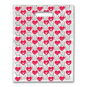 Scatter Print Bags Teeth & Hearts Smile 2 Sided Print Clear 100/Bx