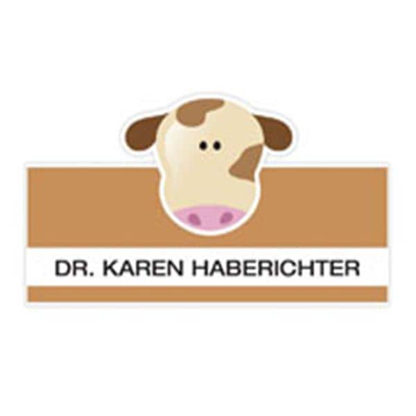 Name Badge Cow Full Color Acrylic Plastic 3 in x 2.75 in Ea