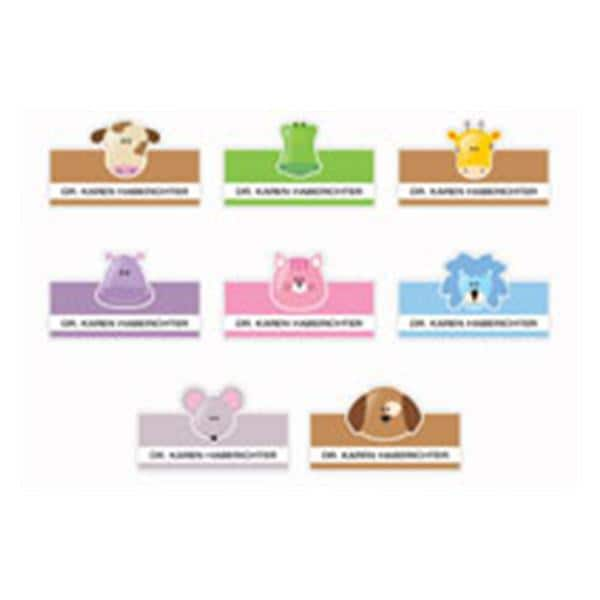 Name Badge Animals Full Color Acrylic Plastic 1.5 in x 3 in 8/Pk