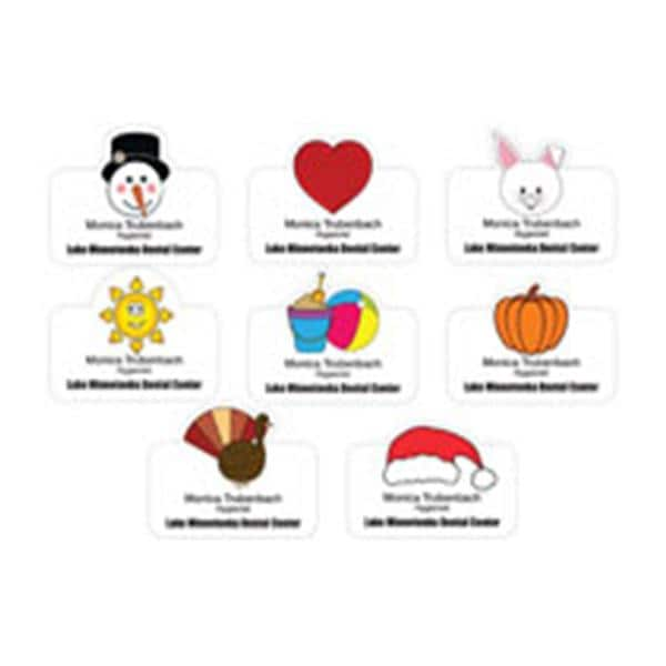 Name Badge Seasonal Full Color Acrylic Plastic 1.5 in x 3 in 8/Pk