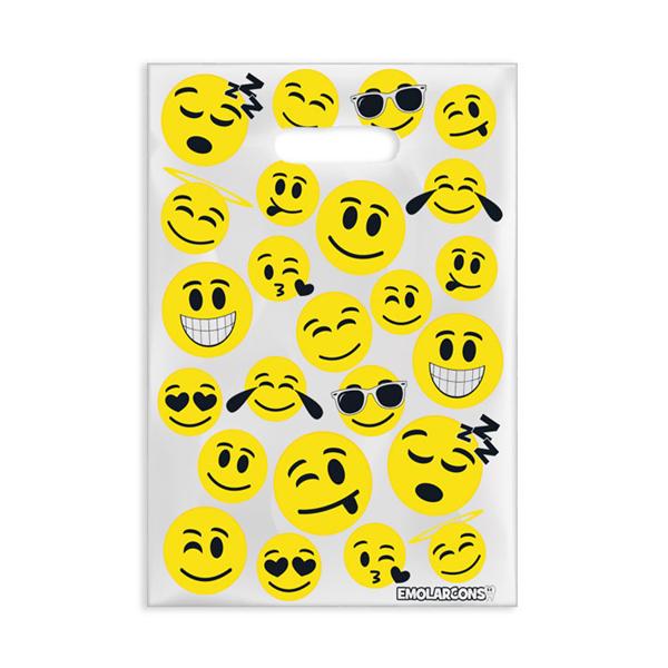 Scatter Print Bags Emoji 2 Sided Print Clear 100/Bx