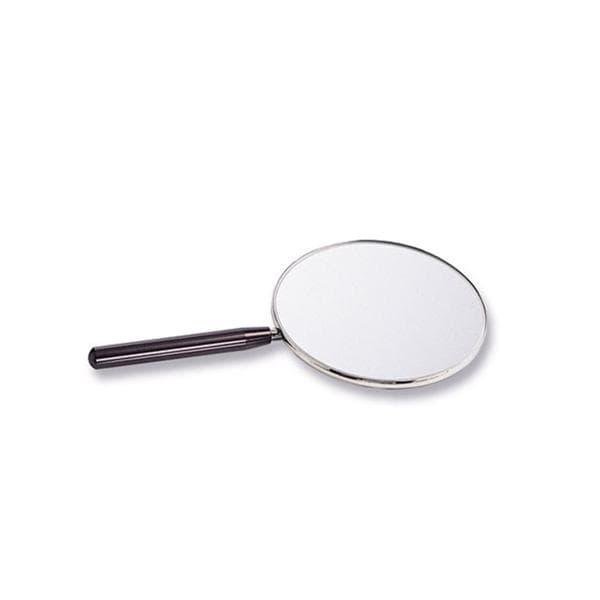 Hand Mirror Metal 4.5 in Glass Ea