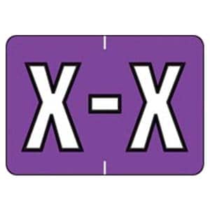 Sycom "X" End Tab Purple Labels 1"x1.5" 500/Rl