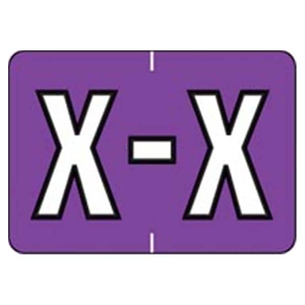 Sycom "X" End Tab Purple Labels 1"x1.5" 500/Rl