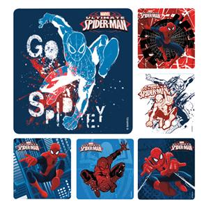 Stickers 2.5 in x 2.5 in Spiderman Assorted 100/Rl