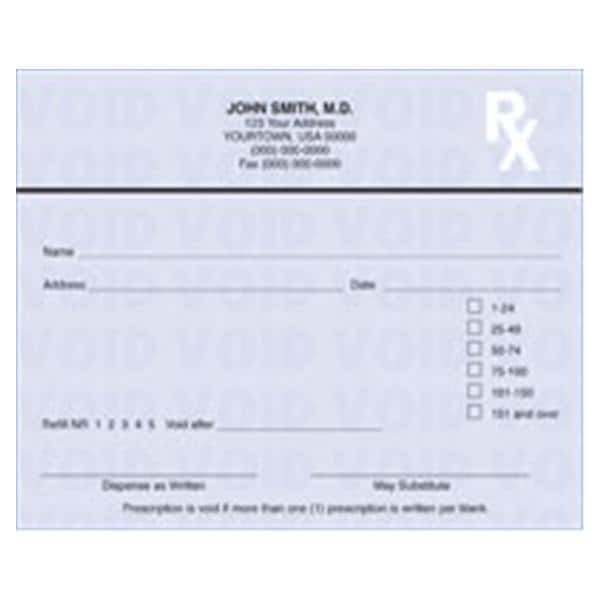 Prescription Pads Indiana 2-Part Horizontal Imprinted 10/Bx