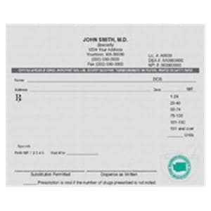 Prescription Pads Washington 2-Part Horizontal 10/Bx