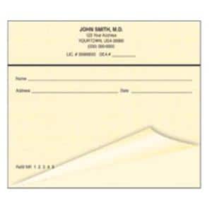 Safety Prescription Pads 2-Part Horizontal Blue With Woven Background 10/Bx