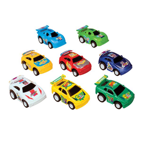Toy Pull Back Cars Super Assorted Colors Plastic 24/Pk
