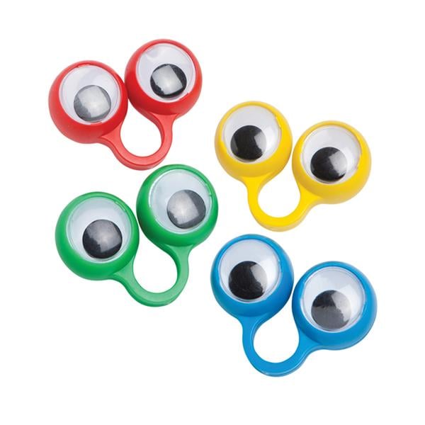 Rings Googly Eye Assorted Colors Plastic 48/Pk