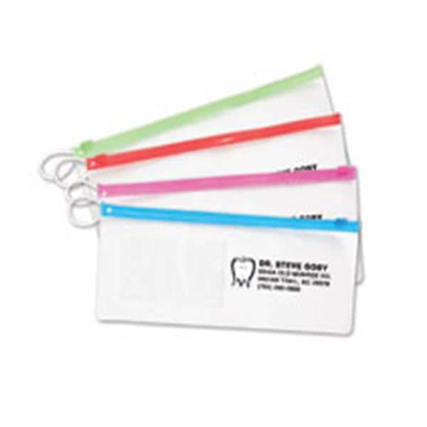 Zip Close Pouch Imprinted 10 in x 4 in Clear with Assorted Trim 144/Pk