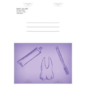 Imprinted Recall Cards Purple Dental Images 6 in x 4 in 250/Bx