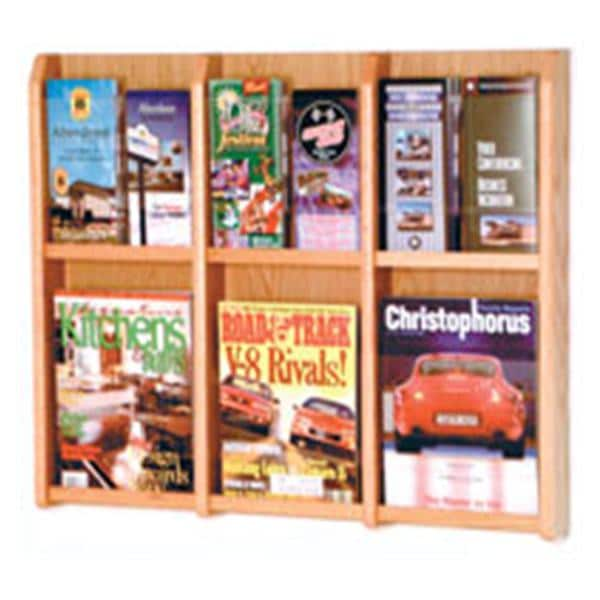 Divulge Wall Literature Display 6 Mag/12 Brch Lt Oak 30x24x3 Ea