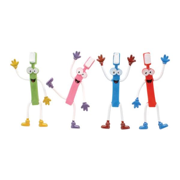 Toy Figurine Bendy Toothbrush Assorted Colors 24/Bg