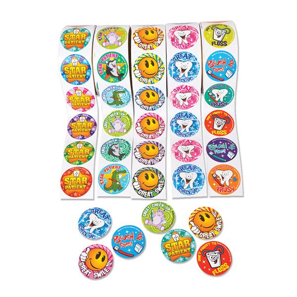 Stickers Dental 2 in Assorted 500/Rl