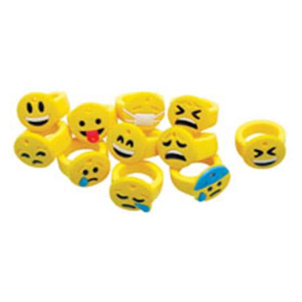Stretchy Rings Emoticon Assorted Colors Rubber 36/Pk