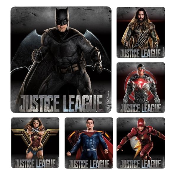 Stickers Justice League Assorted 100/Rl