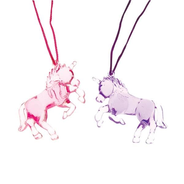 Necklaces Unicorn Assorted Colors Plastic 24/Pk