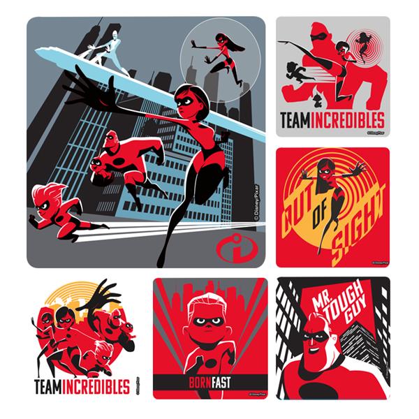 Stickers The Incredibles 2 Assorted 100/Rl