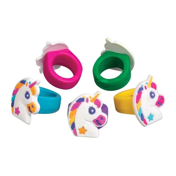 Unicorn Rings Assorted Rubber 1 in 36/Pk