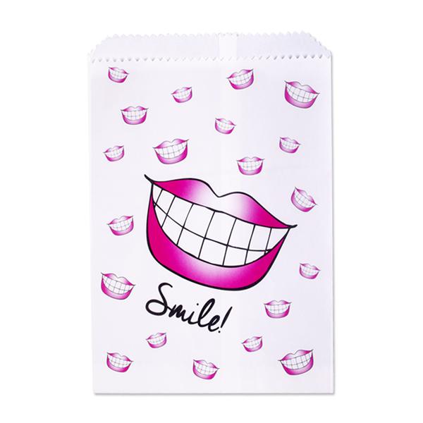 Scatter Print Bags Smile 1-Sided White 100/Pk