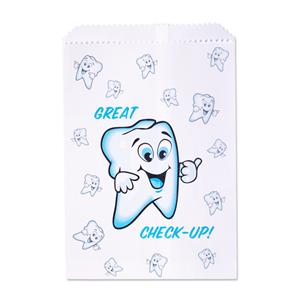 Scatter Print Bags Great Checkup! 1-Sided White 7.5 in x 10 in 100/Pk