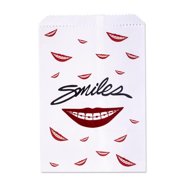 Scatter Print Bags Smile Braces 1-Sided White 100/Pk
