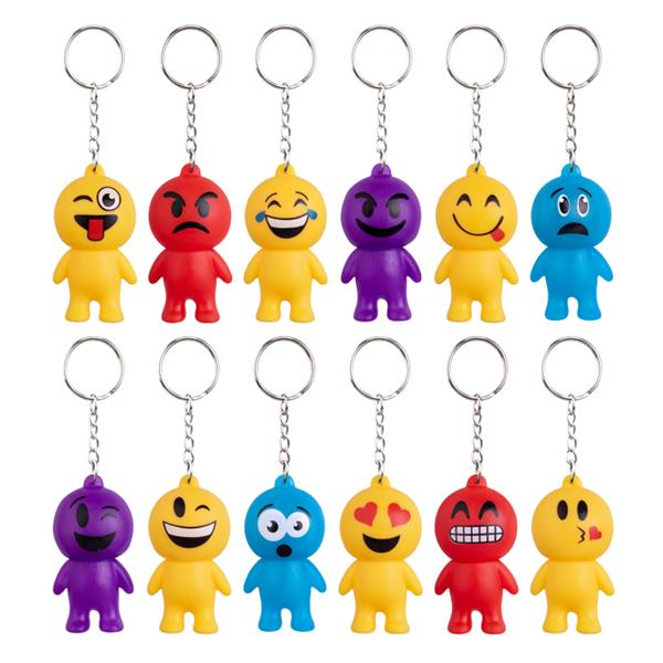 Key Chain Emoticon 12/Pk