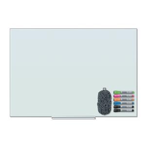 Floating Glass Dry Erase Board, 48 x 36, White Ea