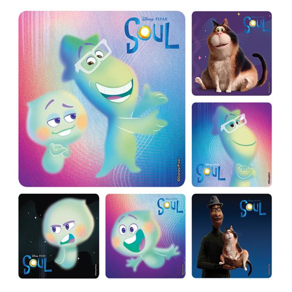 Stickers 2.5 in x 2.5 in Disney Pixar Soul Assorted 100/Rl