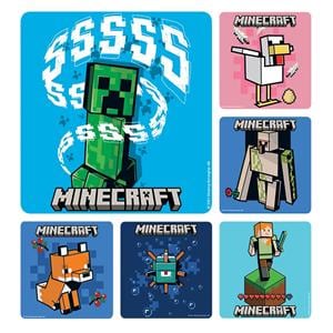 Stickers 2.5 in x 2.5 in Minecraft Assorted 100/Rl