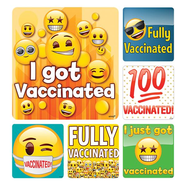 Stickers Emoji Vaccine Assorted 100/Rl