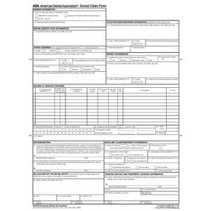 ADA 1-Sided Claim Forms 2019 1-Part 8.5 in x 11 in White 100/Pk