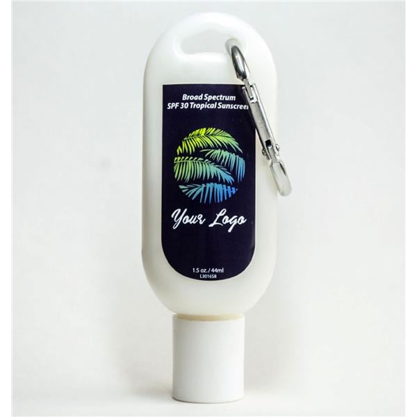 Full Color Imprint Sunscreen Tropical SPF 30 With Carabiner 250/Pk