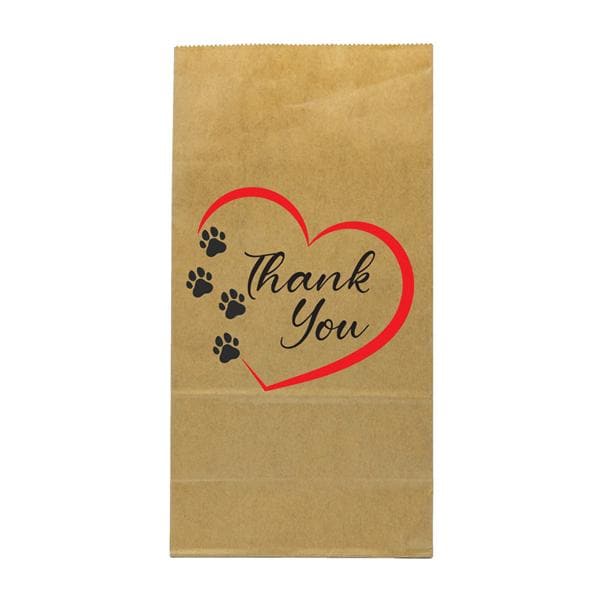 Fully Biodegradable & Recyclable Bags Paper Paws With Thank You 100/Pk