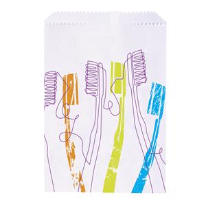 1 Sided Bags Modern Toothbrush Art White 100/Pk