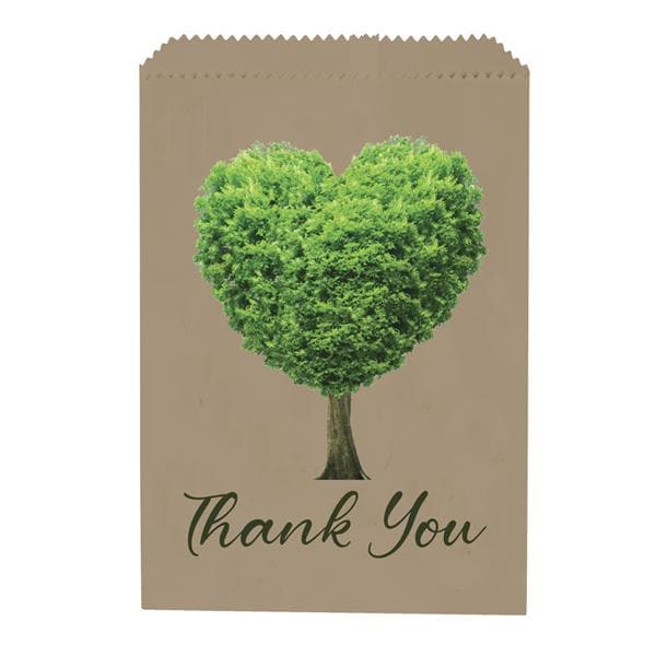 Fully Biodegradable & Recyclable Bags Paper Thank You Heart Tree 100/Pk