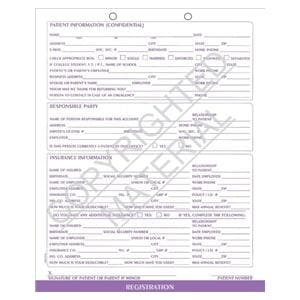 Clinical Record Dental Chart Patient Registration Purple Ink 100/Pk