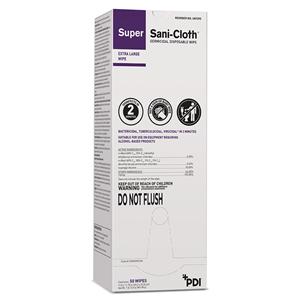 Super Sani-Cloth Germicidal Wipes X-Large Individual Packaging 50/Bx, 3 BX/CA